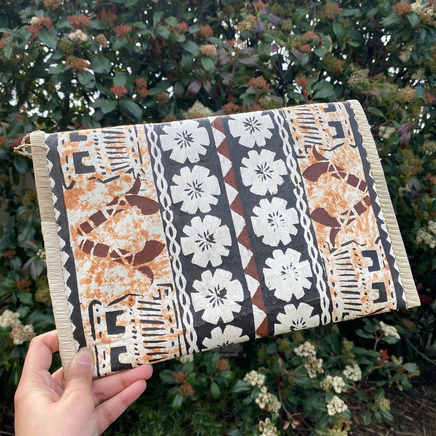 Sigatoka Fijian Tapa Print Bag Clutch Island Purse Handbag Laptop Sleeve - Island Aesthetica