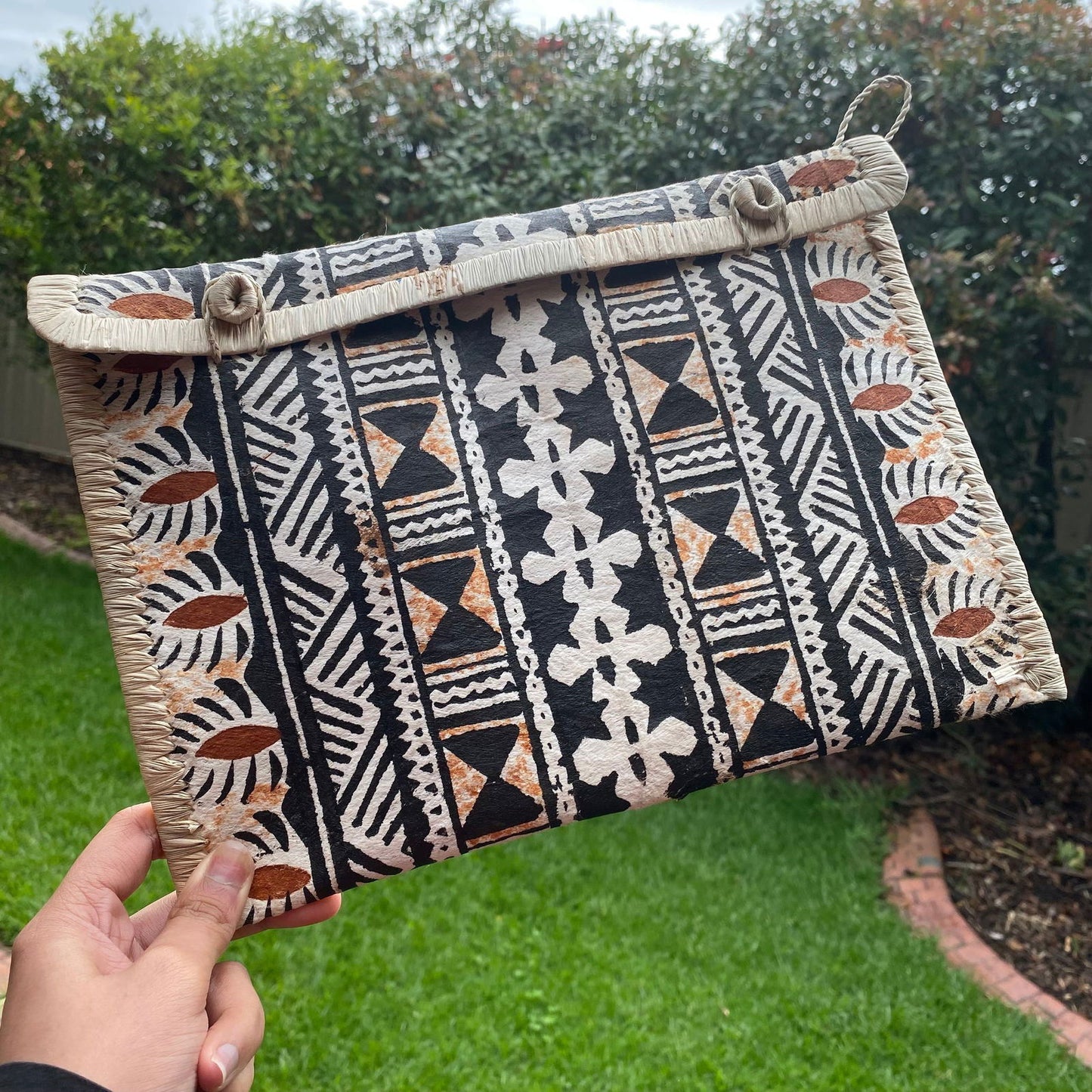 Suva Fijian Tapa Print Clutch Island Purse Handbag Laptop Sleeve - Island Aesthetica