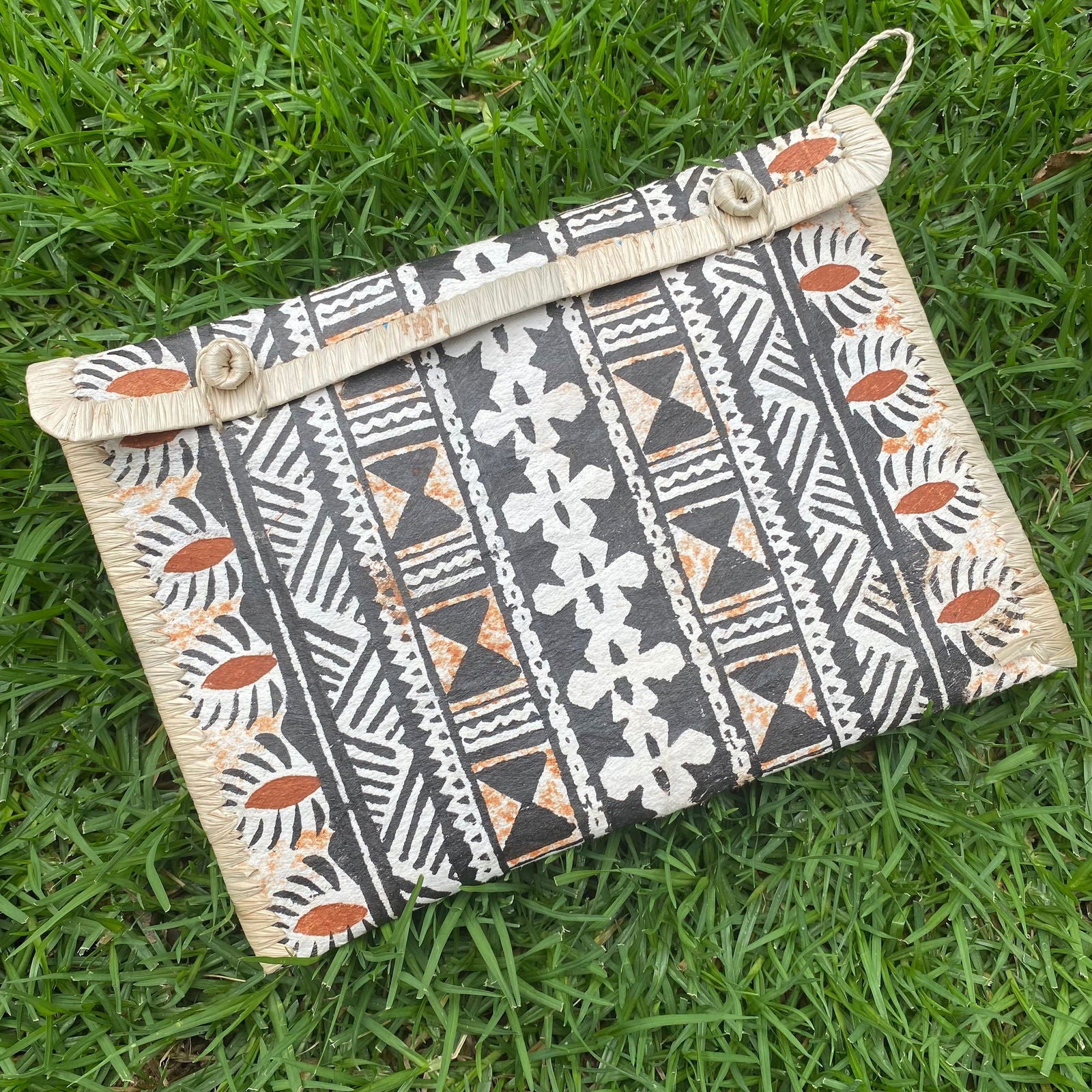 Suva Fijian Tapa Print Clutch Island Purse Handbag Laptop Sleeve - Island Aesthetica