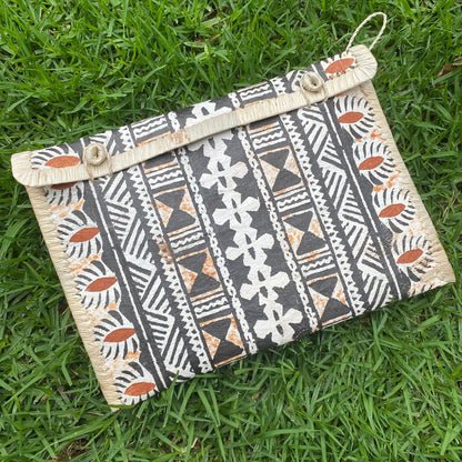 Suva Fijian Tapa Print Clutch Island Purse Handbag Laptop Sleeve - Island Aesthetica