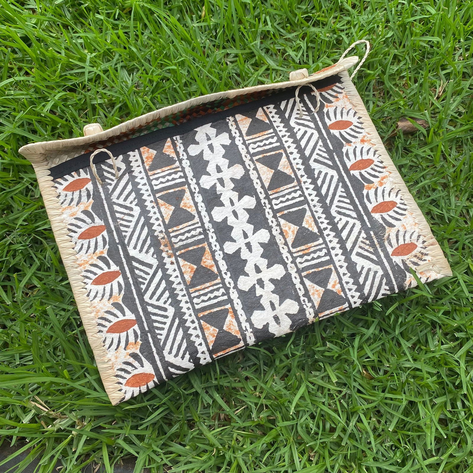 Suva Fijian Tapa Print Clutch Island Purse Handbag Laptop Sleeve - Island Aesthetica