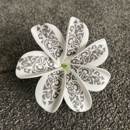 Tattoo Tiare Sei Flowers with Pattern 8cm Medium - Island Aesthetica