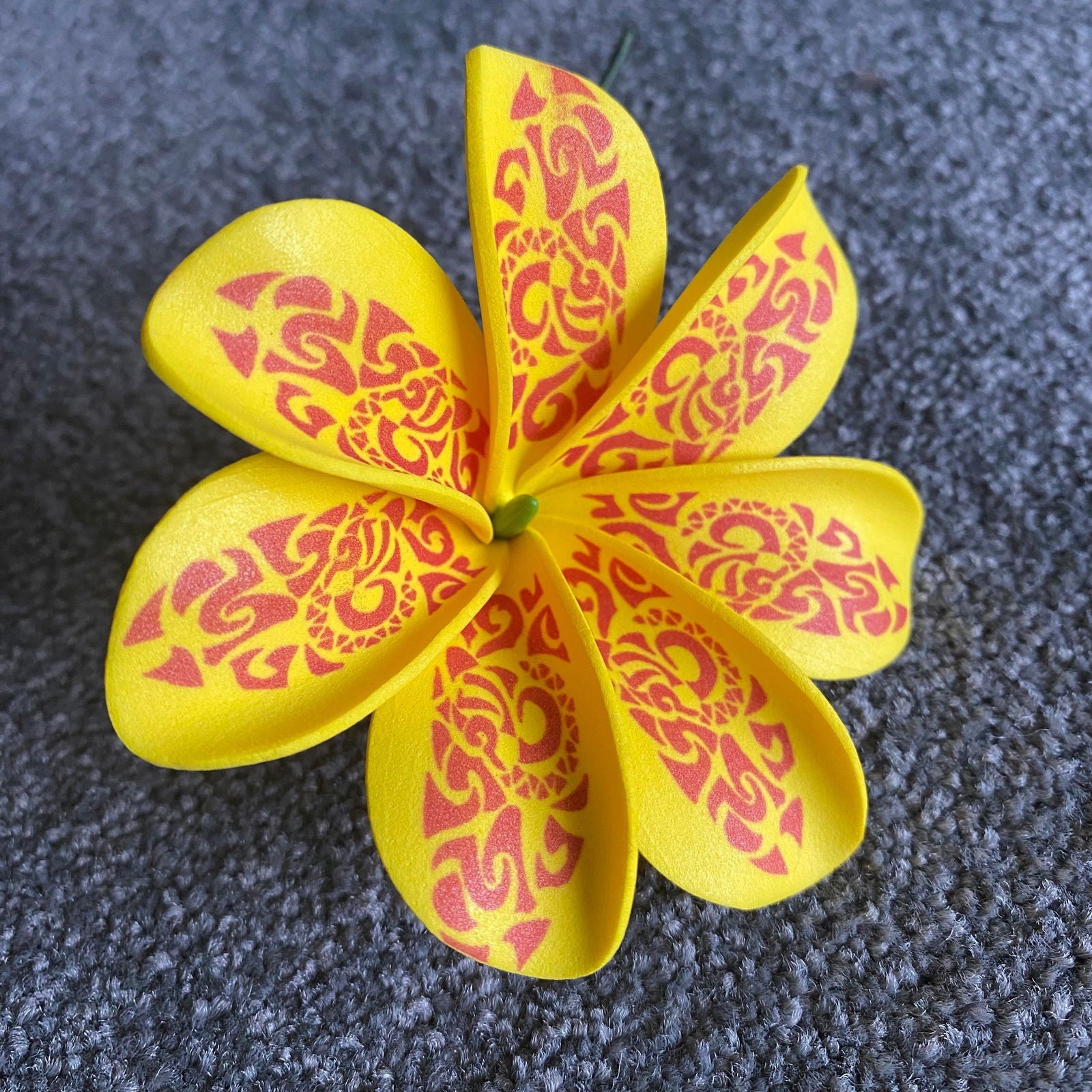 Tattoo Tiare Sei Flowers with Pattern 8cm Medium - Island Aesthetica