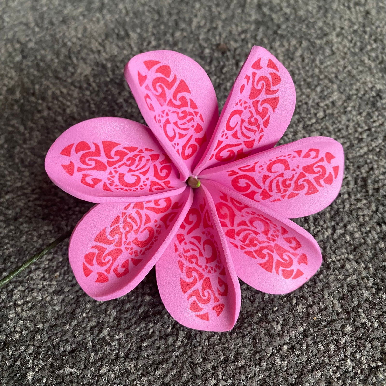 Tattoo Tiare Sei Flowers with Pattern 8cm Medium - Island Aesthetica