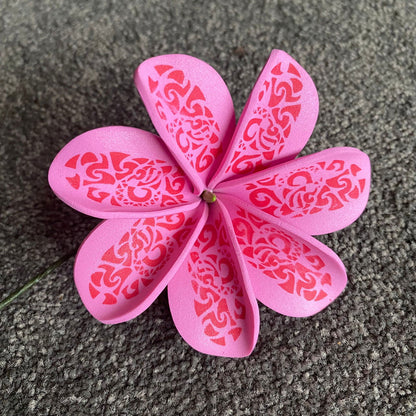 Tattoo Tiare Sei Flowers with Pattern 8cm Medium - Island Aesthetica