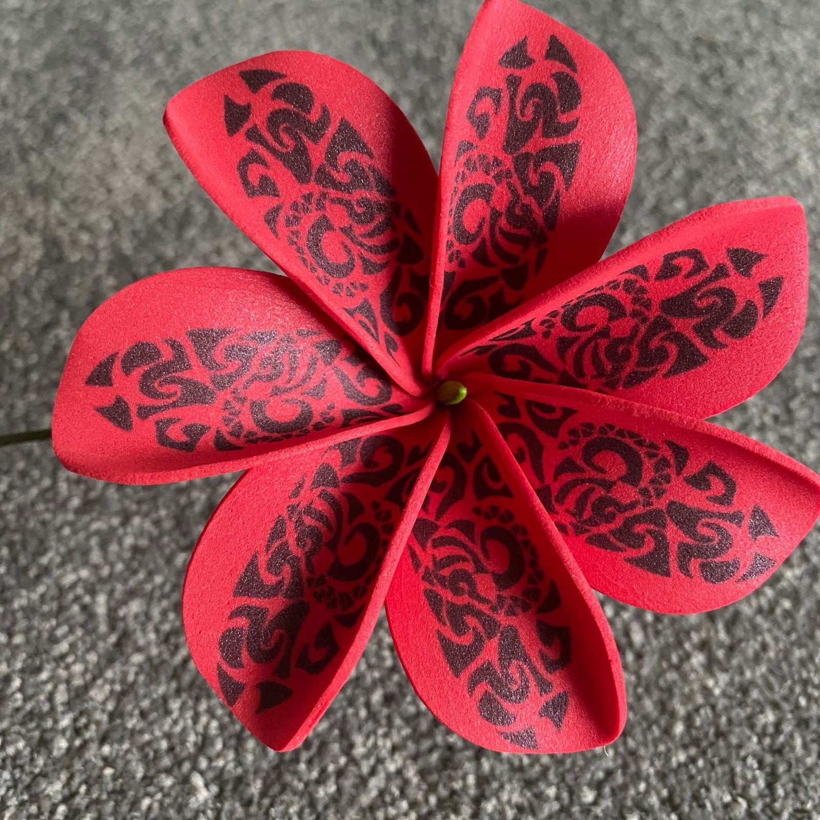 Tattoo Tiare Sei Flowers with Pattern 8cm Medium - Island Aesthetica