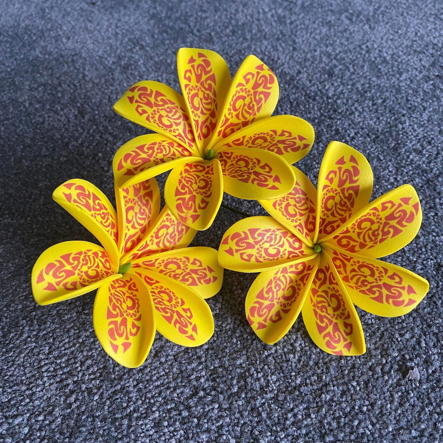 Tattoo Tiare Sei Flowers with Pattern 8cm Medium - Island Aesthetica