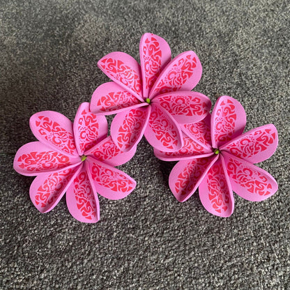 Tattoo Tiare Sei Flowers with Pattern 8cm Medium - Island Aesthetica