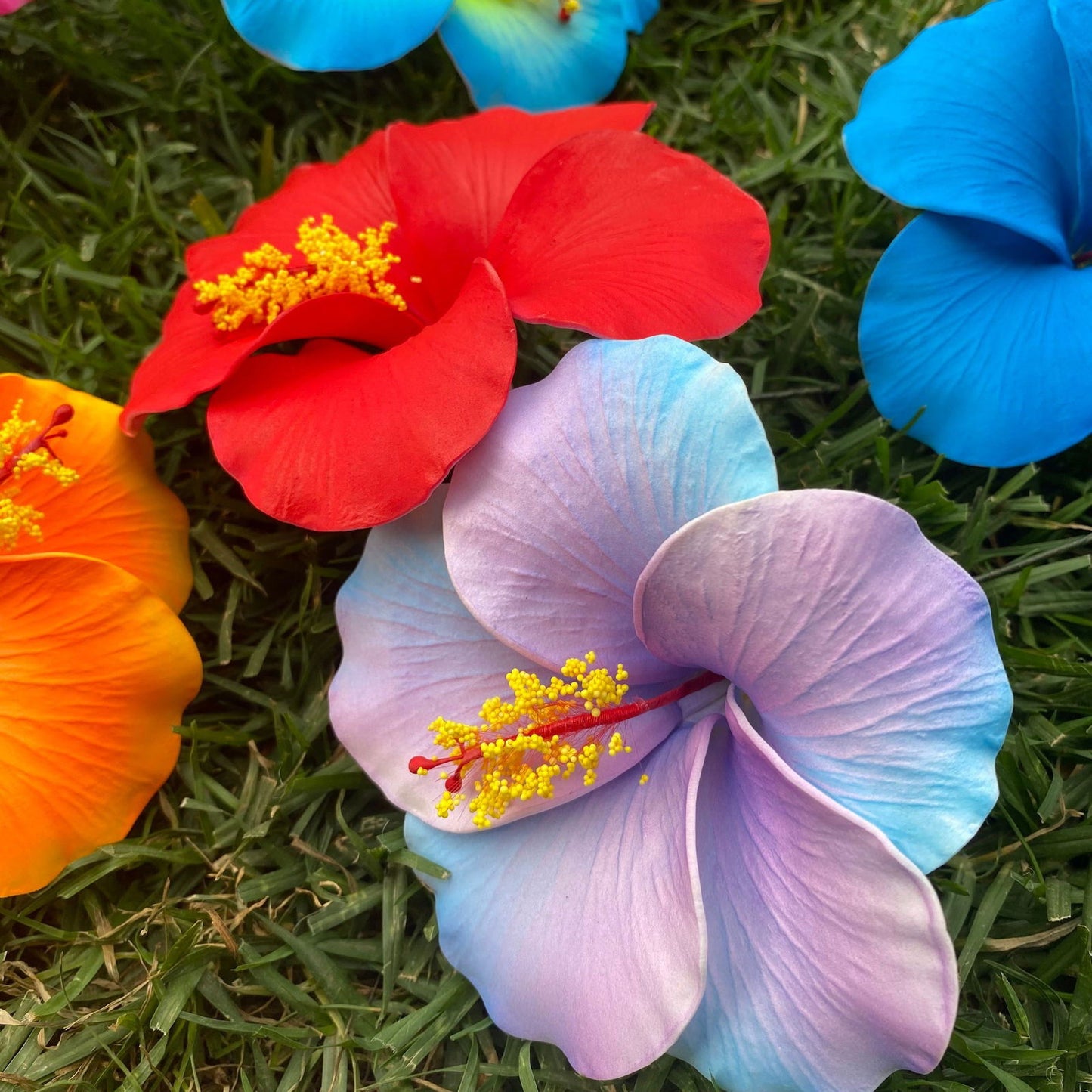 XL Hibiscus Polynesian Sei Artificial Foam Hair Flowers 12.5cm - Island Aesthetica