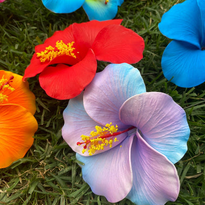 XL Hibiscus Polynesian Sei Artificial Foam Hair Flowers 12.5cm - Island Aesthetica