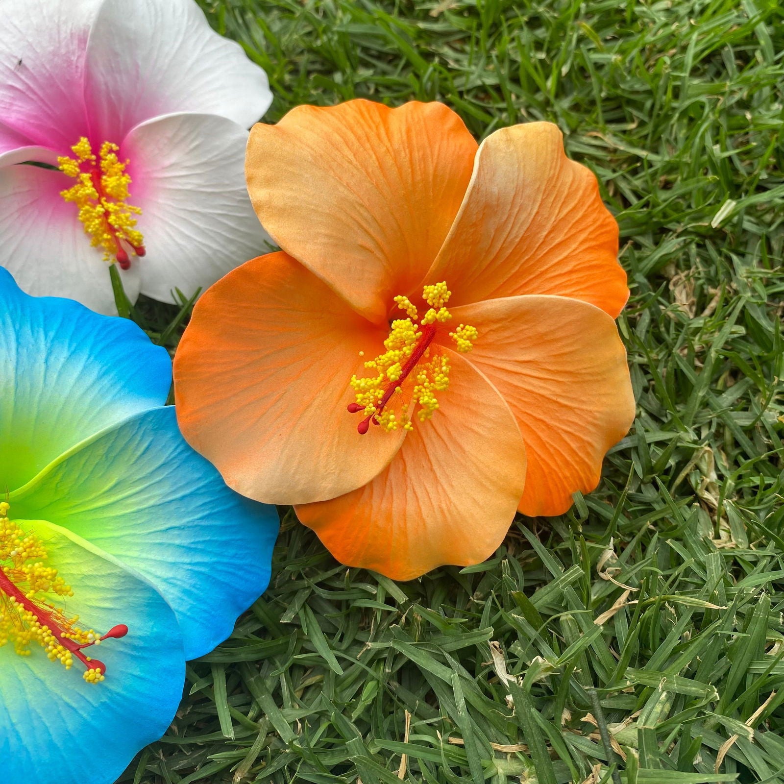 XL Hibiscus Polynesian Sei Artificial Foam Hair Flowers 12.5cm - Island Aesthetica