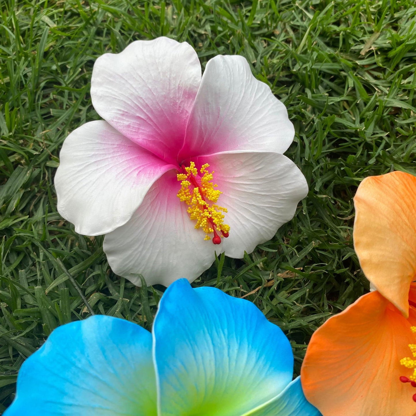 XL Hibiscus Polynesian Sei Artificial Foam Hair Flowers 12.5cm - Island Aesthetica