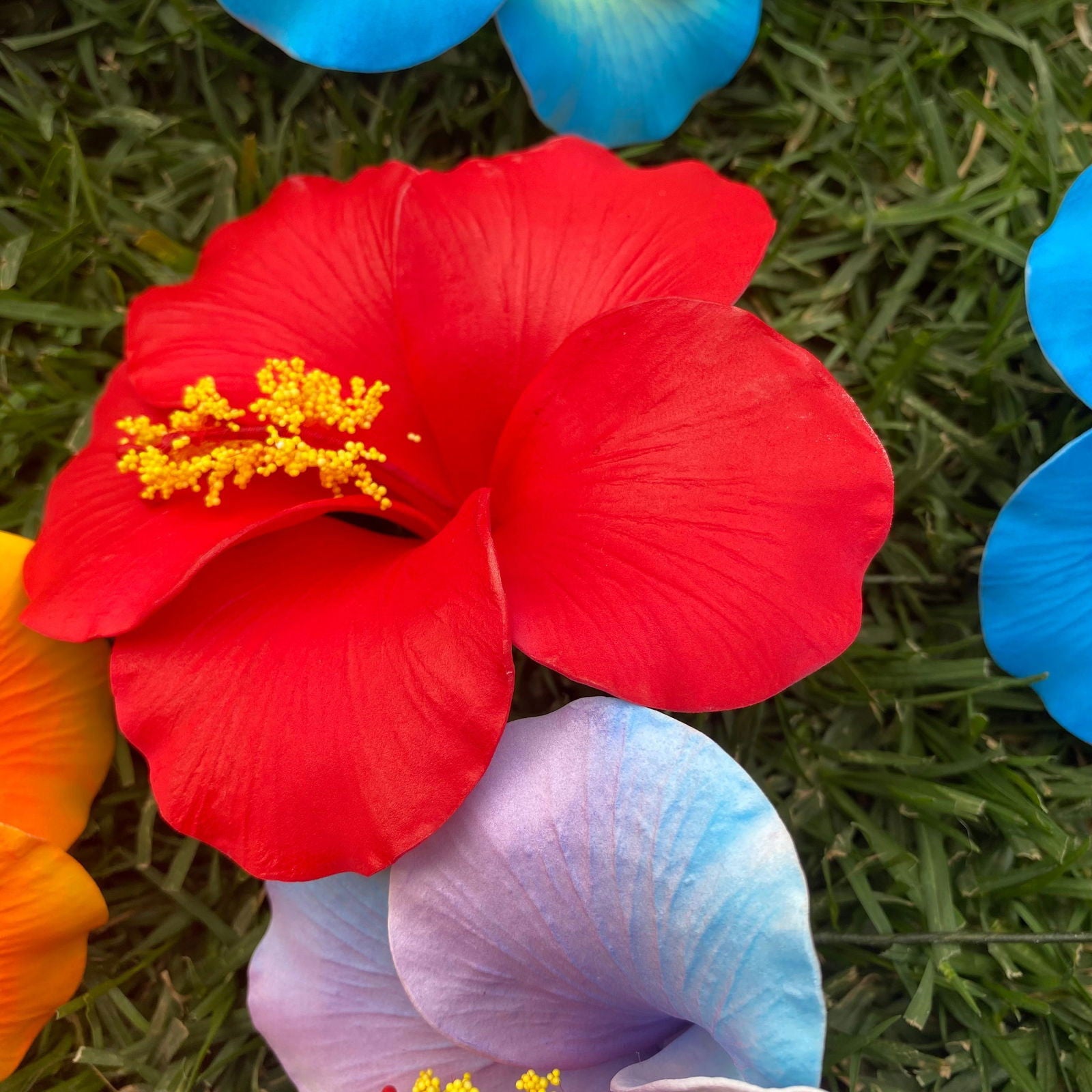 XL Hibiscus Polynesian Sei Artificial Foam Hair Flowers 12.5cm - Island Aesthetica