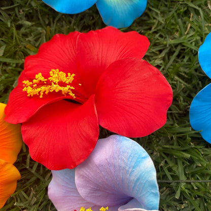 XL Hibiscus Polynesian Sei Artificial Foam Hair Flowers 12.5cm - Island Aesthetica