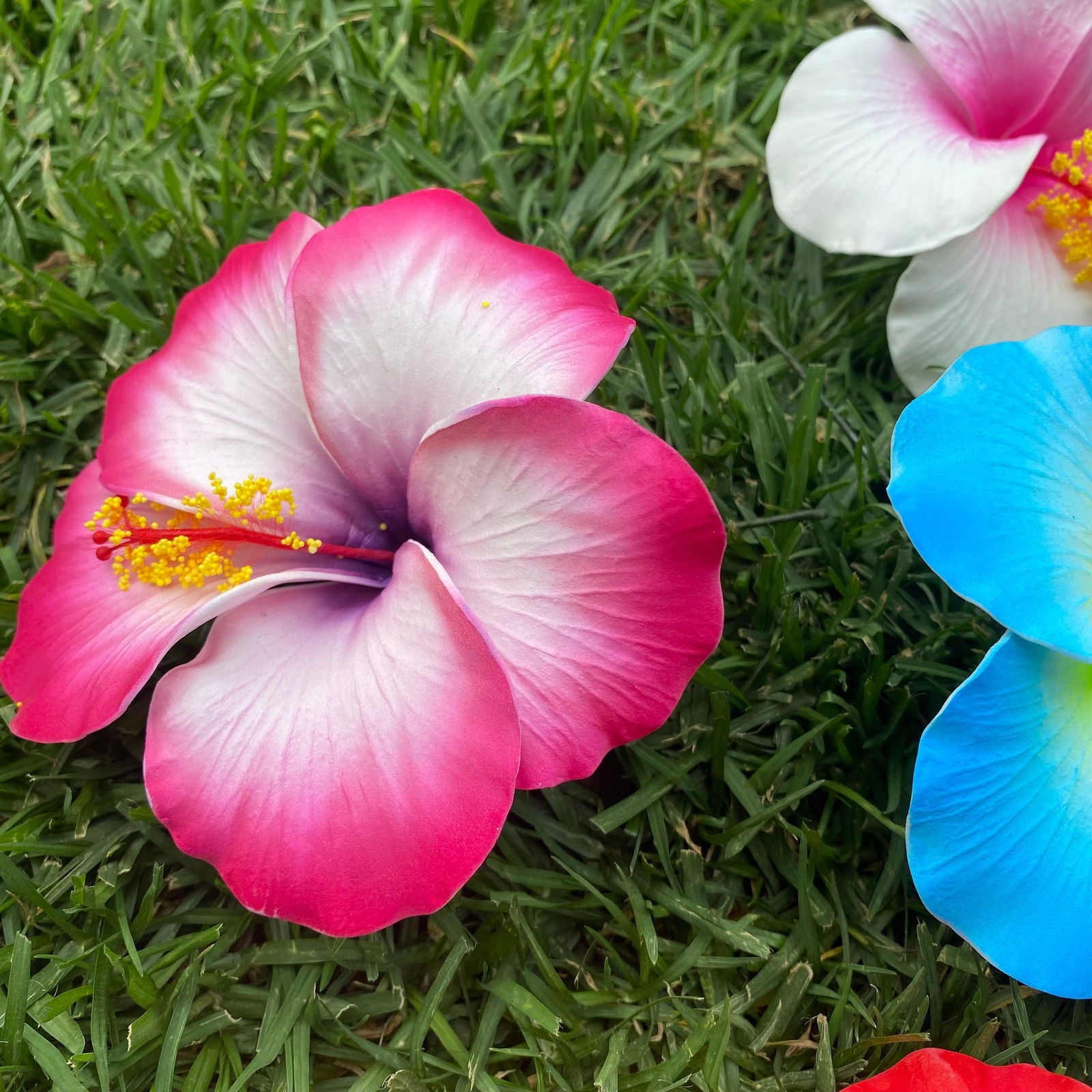 XL Hibiscus Polynesian Sei Artificial Foam Hair Flowers 12.5cm - Island Aesthetica