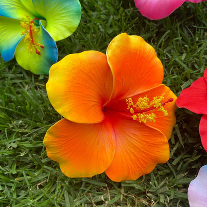 XL Hibiscus Polynesian Sei Artificial Foam Hair Flowers 12.5cm - Island Aesthetica