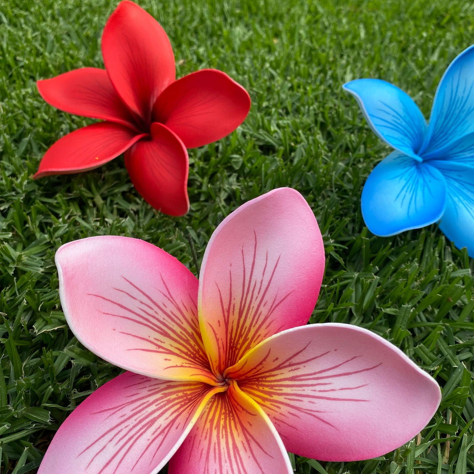 XXL Frangipani Sei Faux Hair Flowers Pacific Islander Womens Accessories 14cm Tekiteki - Island Aesthetica