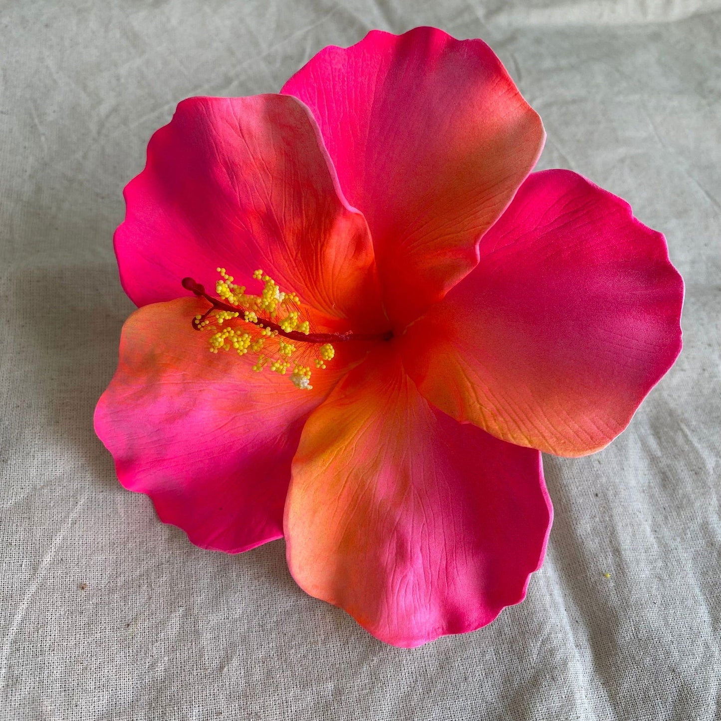 XXL Hand-painted Hibiscus Polynesian Sei Artificial Foam Hair Flowers 13cm - Island Aesthetica