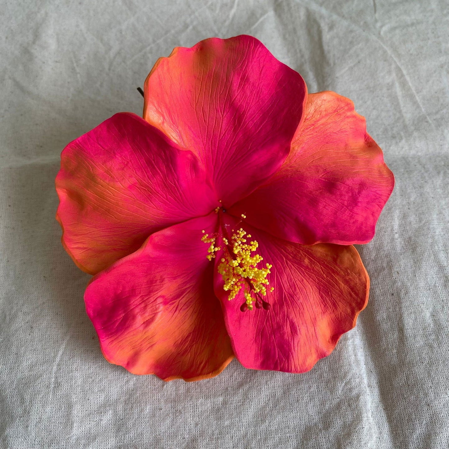 XXL Hand-painted Hibiscus Polynesian Sei Artificial Foam Hair Flowers 13cm - Island Aesthetica