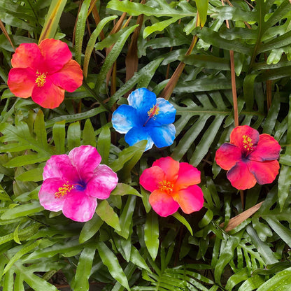 XXL Hand-painted Hibiscus Polynesian Sei Artificial Foam Hair Flowers 13cm - Island Aesthetica