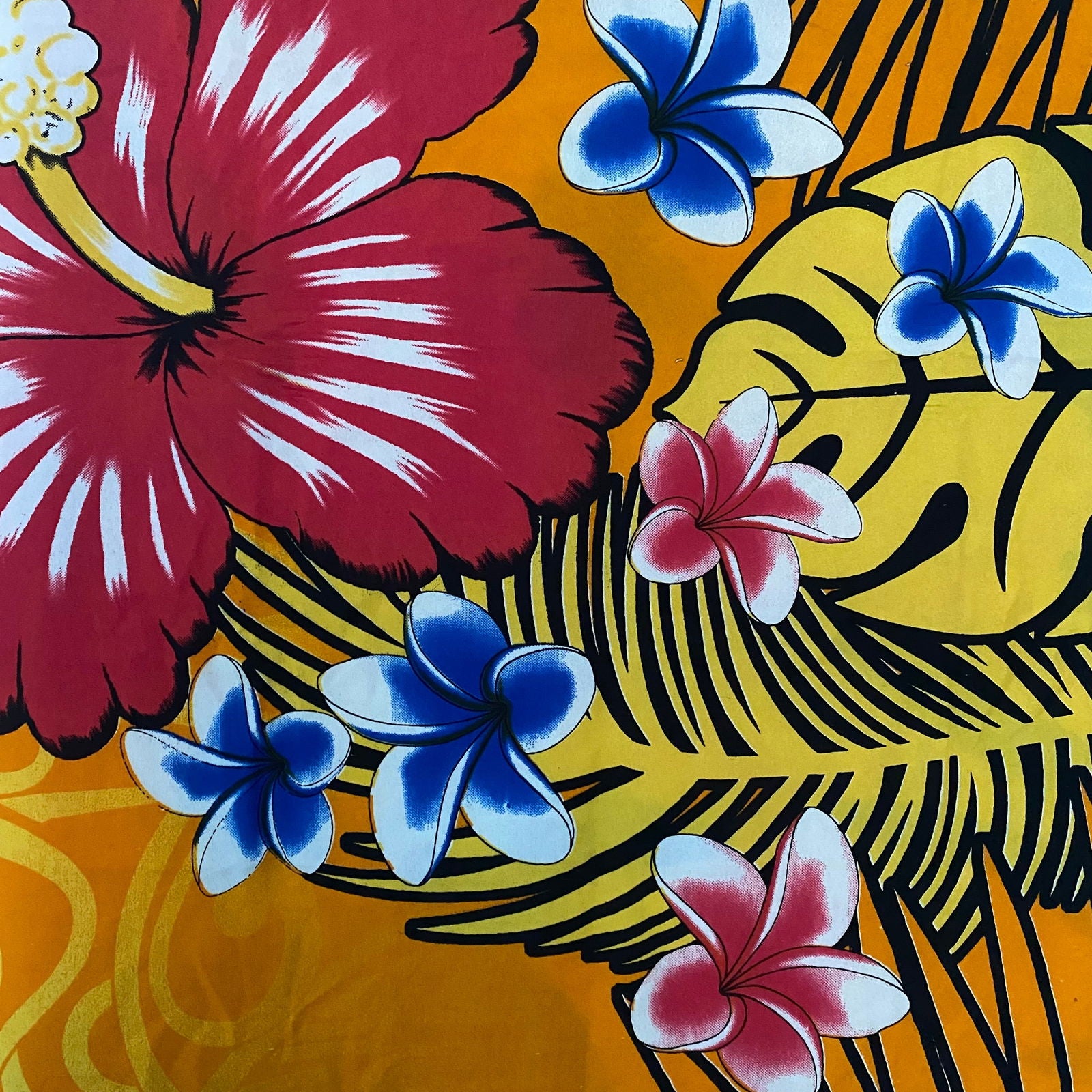 Yellow Lavalava Polynesian Women's Floral Sarong Beach Cover Up Size M #product_variant# - Island Aesthetica